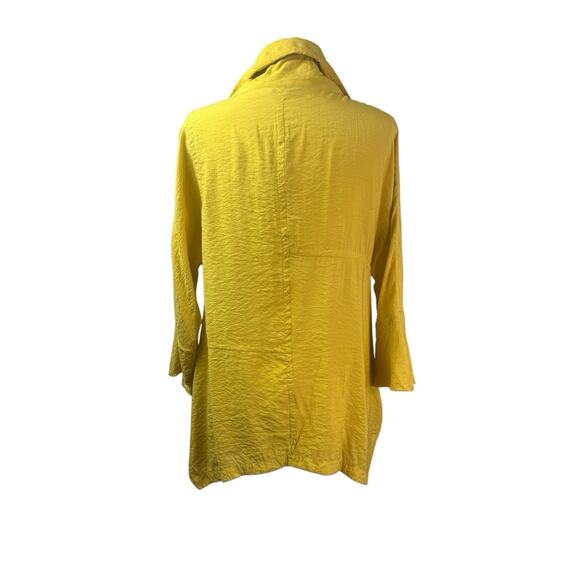 Redwood Court Silk Bamboo Ruched Collar Jacket‎ Women's Size M Ornate Artsy Boho - Picture 6 of 11